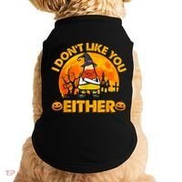 I Don't Like You Either Funny Halloween Candy Corn Doggie Tank thumb 0