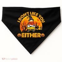 I Don't Like You Either Funny Halloween Candy Corn USA-Made Doggie Bandana thumb 0