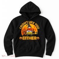 I Don't Like You Either Funny Halloween Candy Corn Hoodie thumb 0
