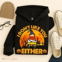 I Don't Like You Either Funny Halloween Candy Corn Hoodie thumb 4