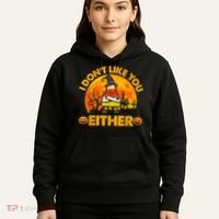 I Don't Like You Either Funny Halloween Candy Corn Hoodie thumb 5