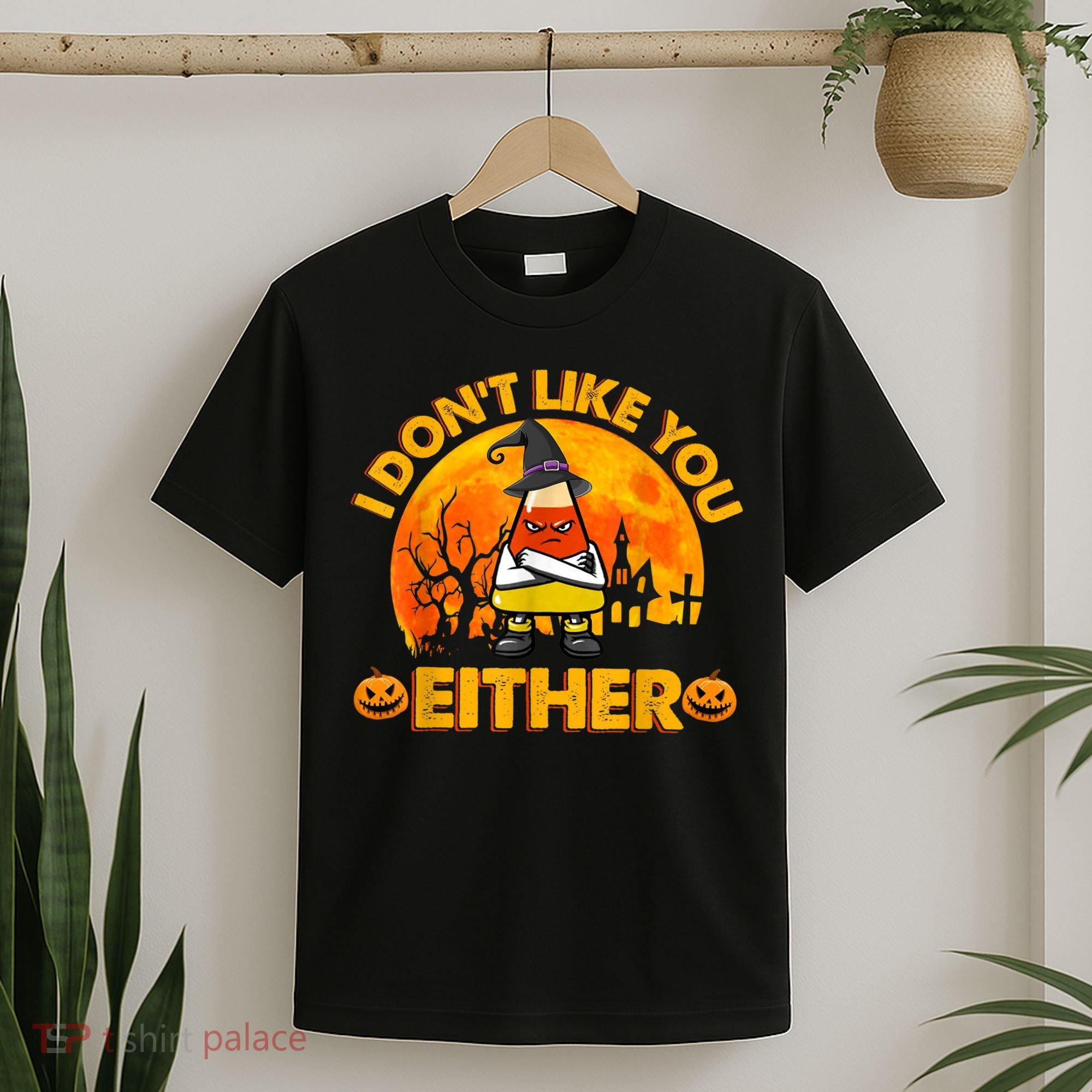 I Don't Like You Either Funny Halloween Candy Corn T-Shirt