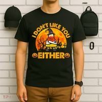 I Don't Like You Either Funny Halloween Candy Corn T-Shirt thumb 6