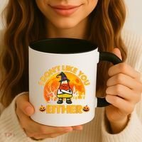 I Don't Like You Either Funny Halloween Candy Corn Coffee Mug thumb 3