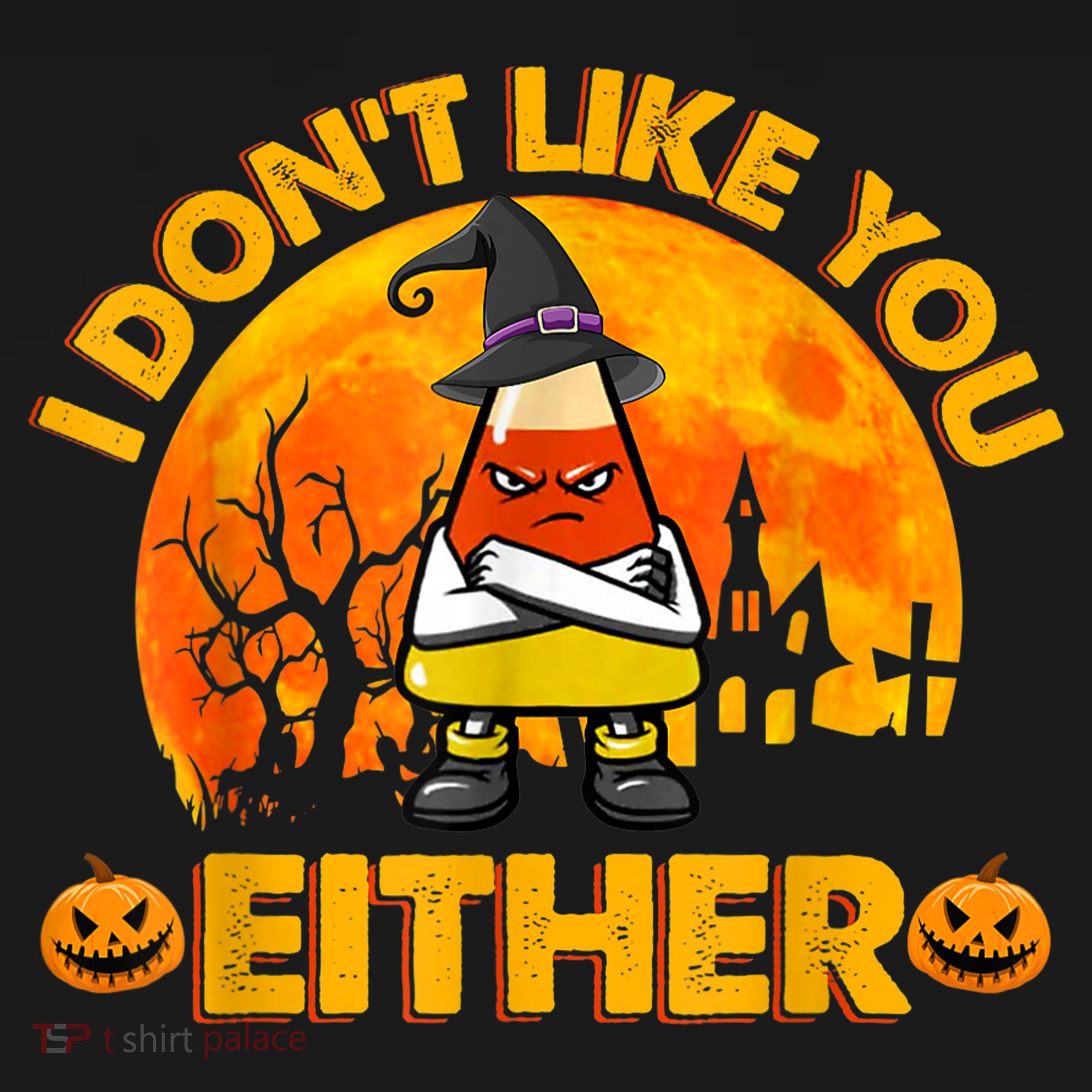 I Don't Like You Either Funny Halloween Candy Corn Ornament