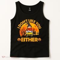 I Don't Like You Either Funny Halloween Candy Corn Tank Top thumb 2