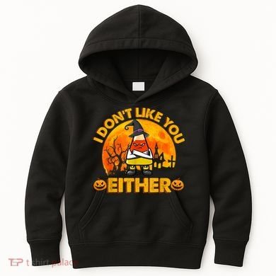 I Don't Like You Either Funny Halloween Candy Corn Kids Hoodie