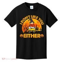 I Don't Like You Either Funny Halloween Candy Corn Kids T-Shirt thumb 0
