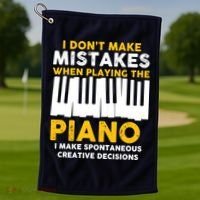 I Don't Make Mistakes Piano Musician Humor Golf Towel thumb 1