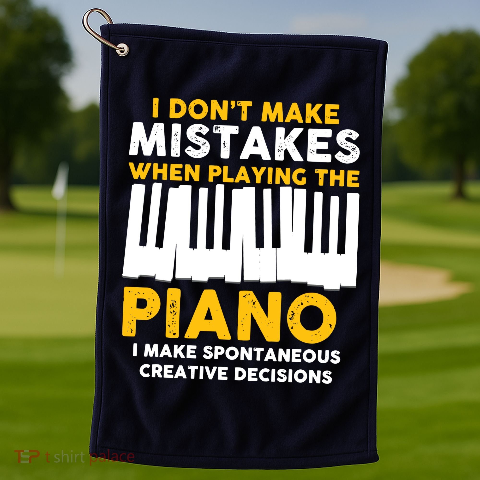 I Don't Make Mistakes Piano Musician Humor Golf Towel