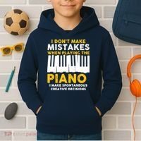 I Don't Make Mistakes Piano Musician Humor Kids Hoodie thumb 2