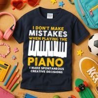 I Don't Make Mistakes Piano Musician Humor Kids T-Shirt thumb 3