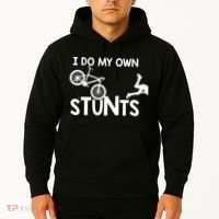 I Do My Own Stunts Mountain Biker Funny Hoodie thumb 2