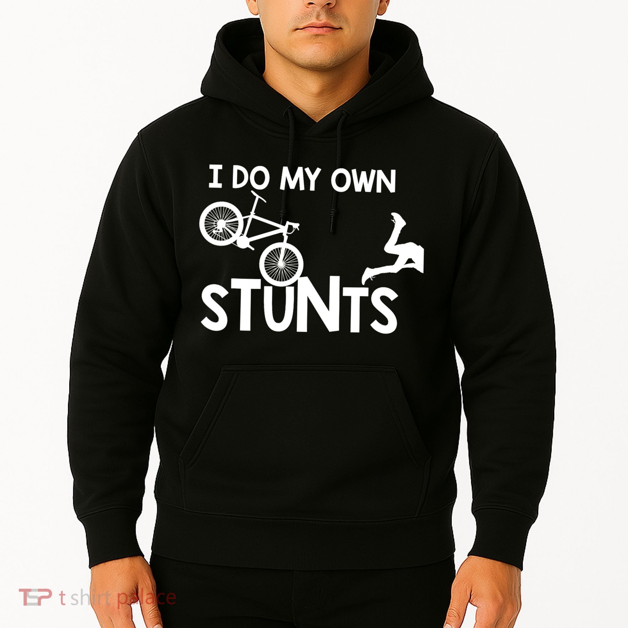 I Do My Own Stunts Mountain Biker Funny Hoodie