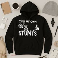 I Do My Own Stunts Mountain Biker Funny Hoodie thumb 3