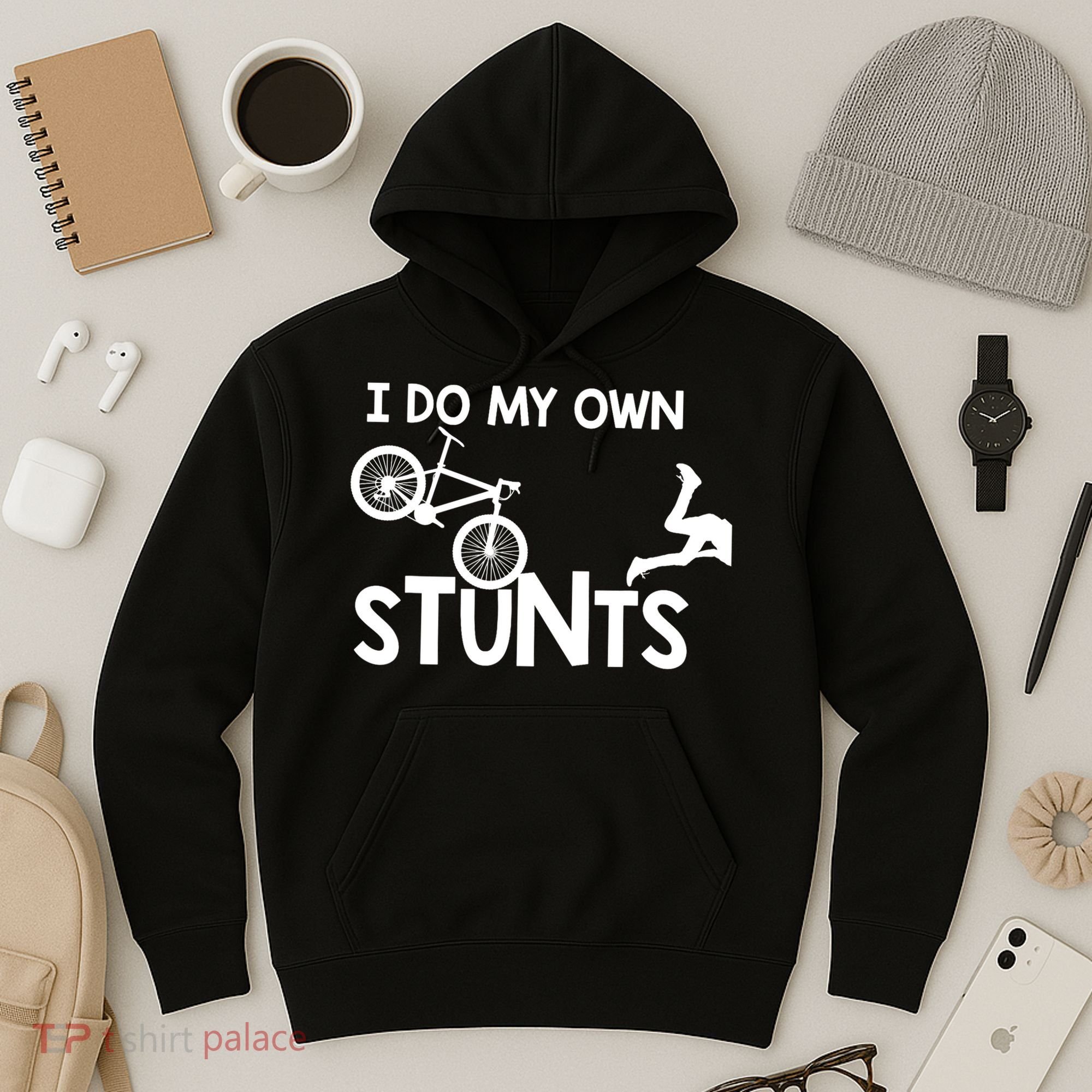 I Do My Own Stunts Mountain Biker Funny Hoodie