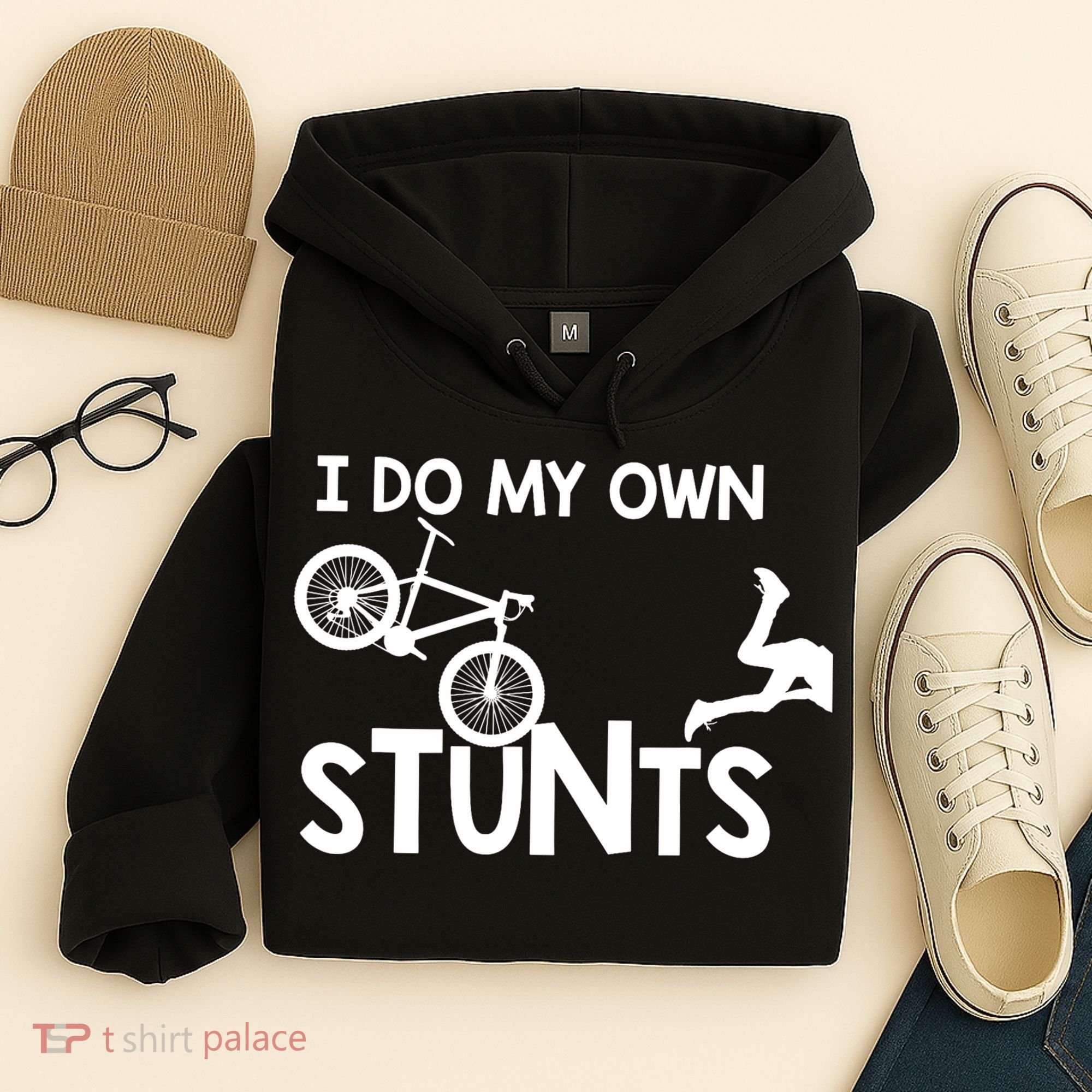 I Do My Own Stunts Mountain Biker Funny Hoodie
