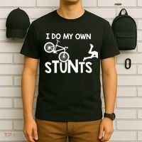 I Do My Own Stunts Mountain Biker Funny T-Shirt thumb 6