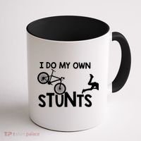 I Do My Own Stunts Mountain Biker Funny Coffee Mug thumb 1