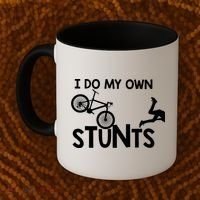 I Do My Own Stunts Mountain Biker Funny Coffee Mug thumb 2