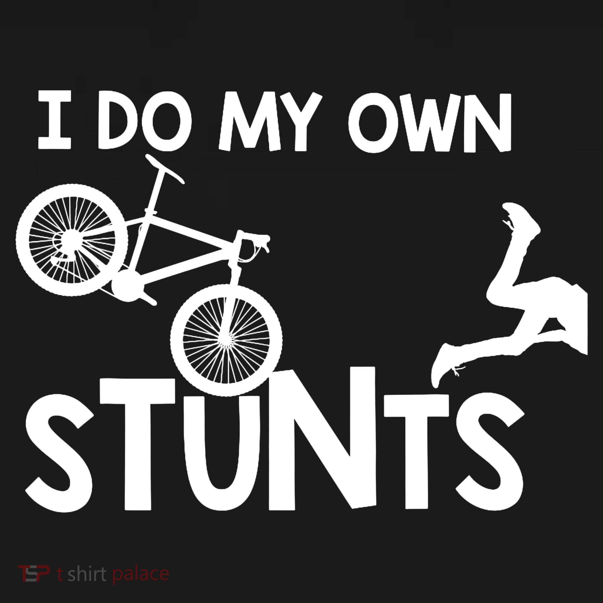 I Do My Own Stunts Mountain Biker Funny Polo