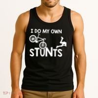 I Do My Own Stunts Mountain Biker Funny Tank Top thumb 3