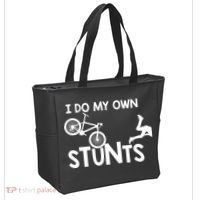 I Do My Own Stunts Mountain Biker Funny Tote Bag thumb 2