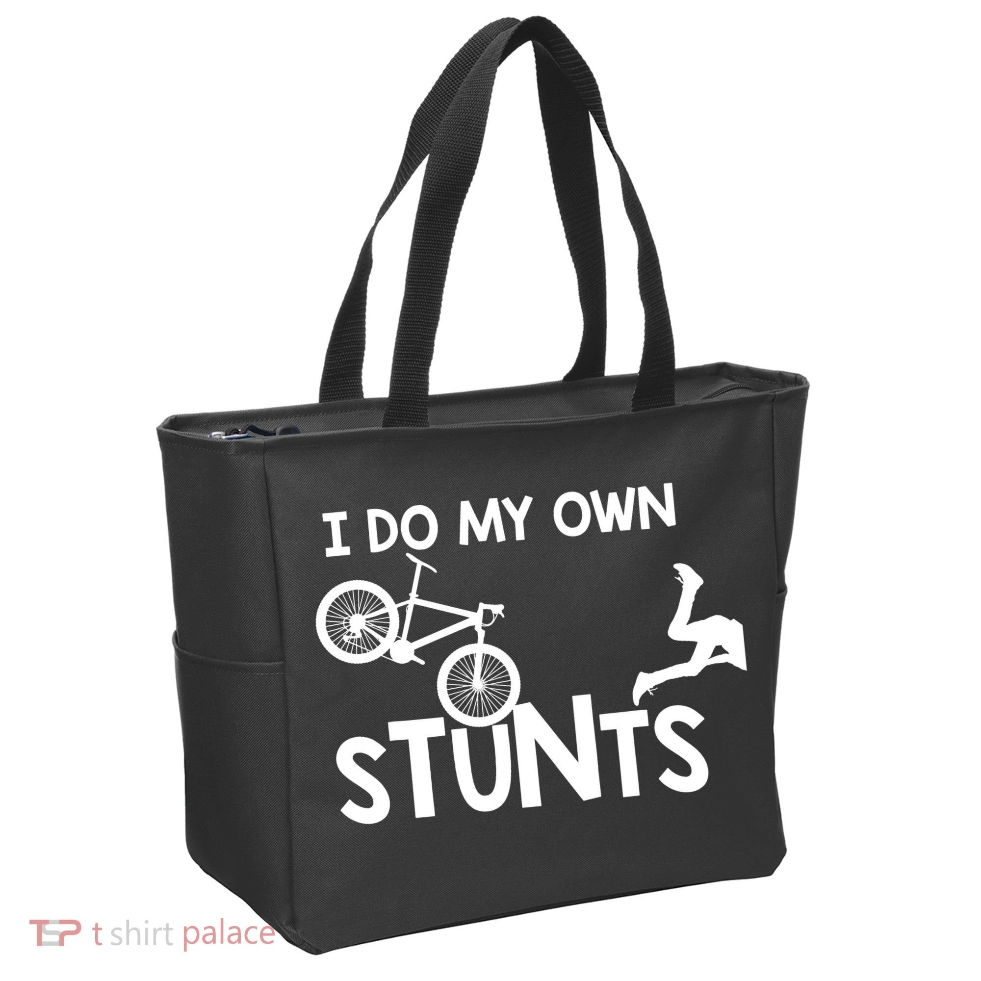 I Do My Own Stunts Mountain Biker Funny Tote Bag