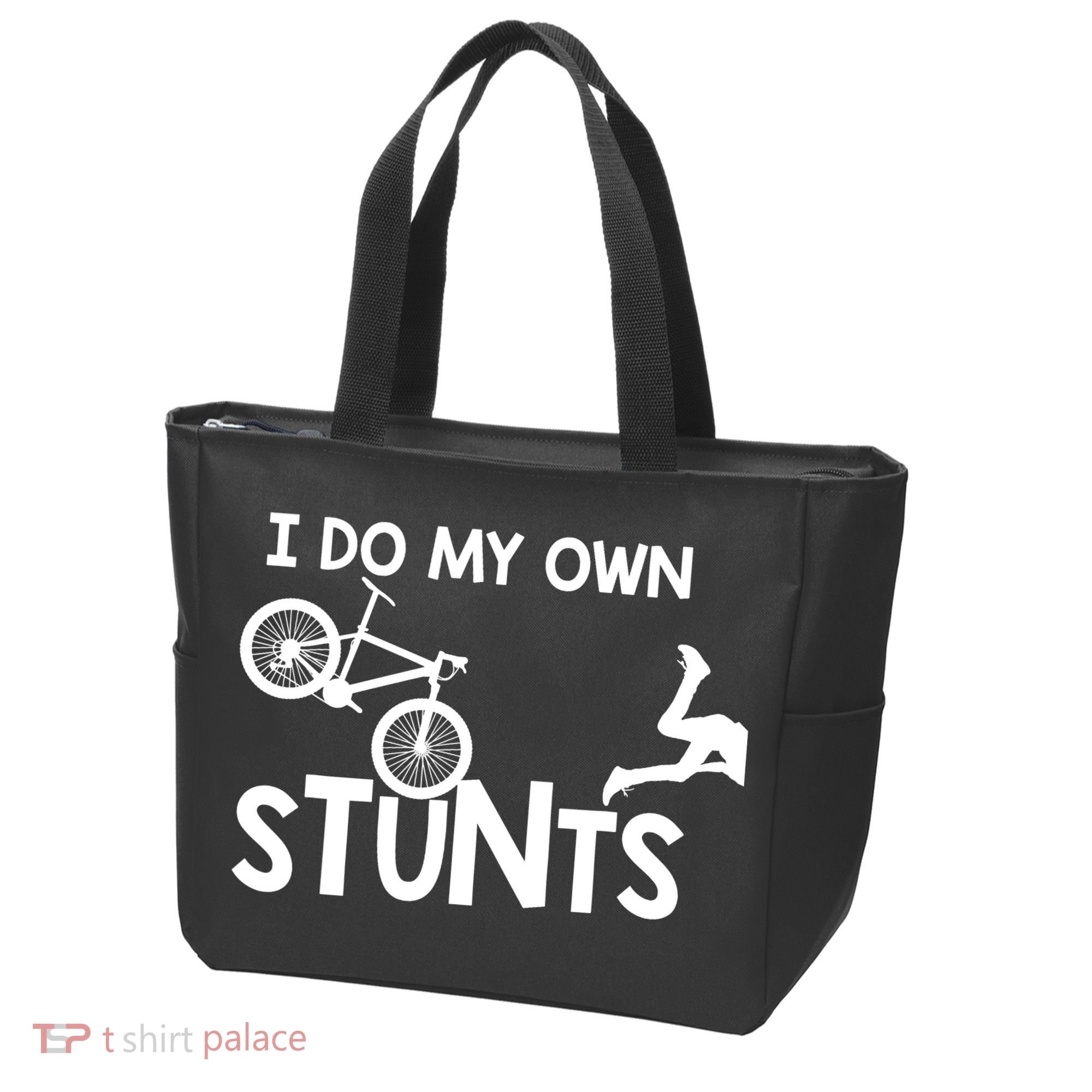 I Do My Own Stunts Mountain Biker Funny Tote Bag