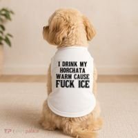 I Drink My Horchata Warm Cause Fuck Ice Deportation Protest Doggie Tank thumb 2