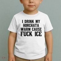 I Drink My Horchata Warm Cause Fuck Ice Deportation Protest Toddler T-Shirt thumb 2