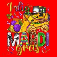 I Dig Madri Gras Excavator Funny Gift Idea Holiday Trending Santa Hat thumb 1