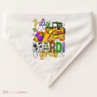 I Dig Madri Gras Excavator Funny Gift Idea Holiday Trending USA-Made Doggie Bandana thumb 0