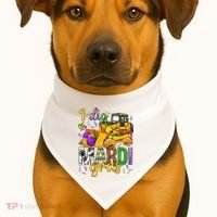 I Dig Madri Gras Excavator Funny Gift Idea Holiday Trending USA-Made Doggie Bandana thumb 1