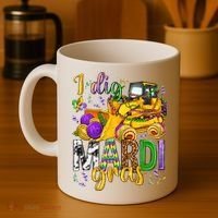 I Dig Madri Gras Excavator Funny Gift Idea Holiday Trending Coffee Mug thumb 4