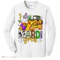 I Dig Madri Gras Excavator Funny Gift Idea Holiday Trending Kids Long Sleeve Shirt thumb 0