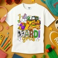 I Dig Madri Gras Excavator Funny Gift Idea Holiday Trending Kids T-Shirt thumb 3