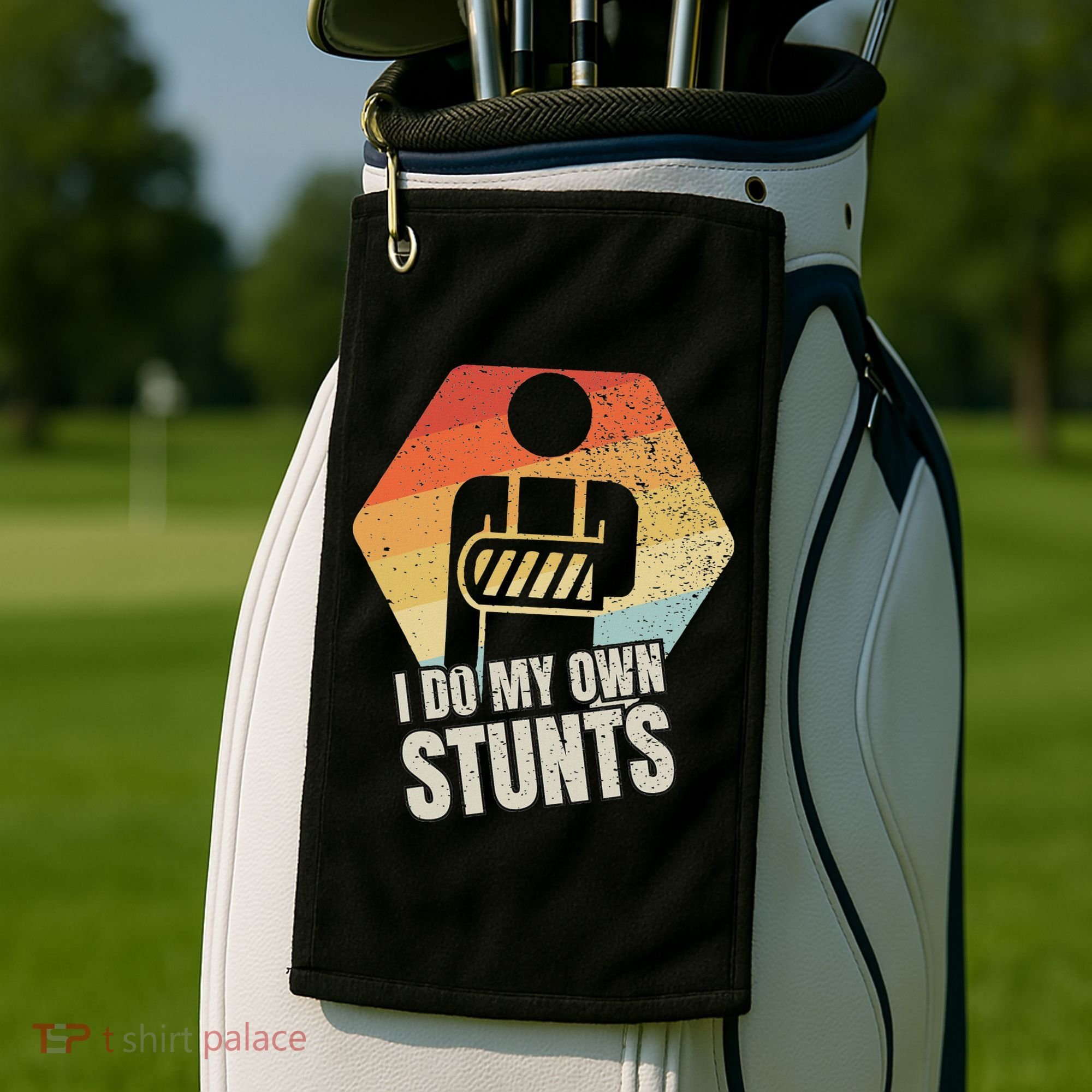 I Do My Own Stunts Broken Arm Gifts Funny Injury Golf Towel