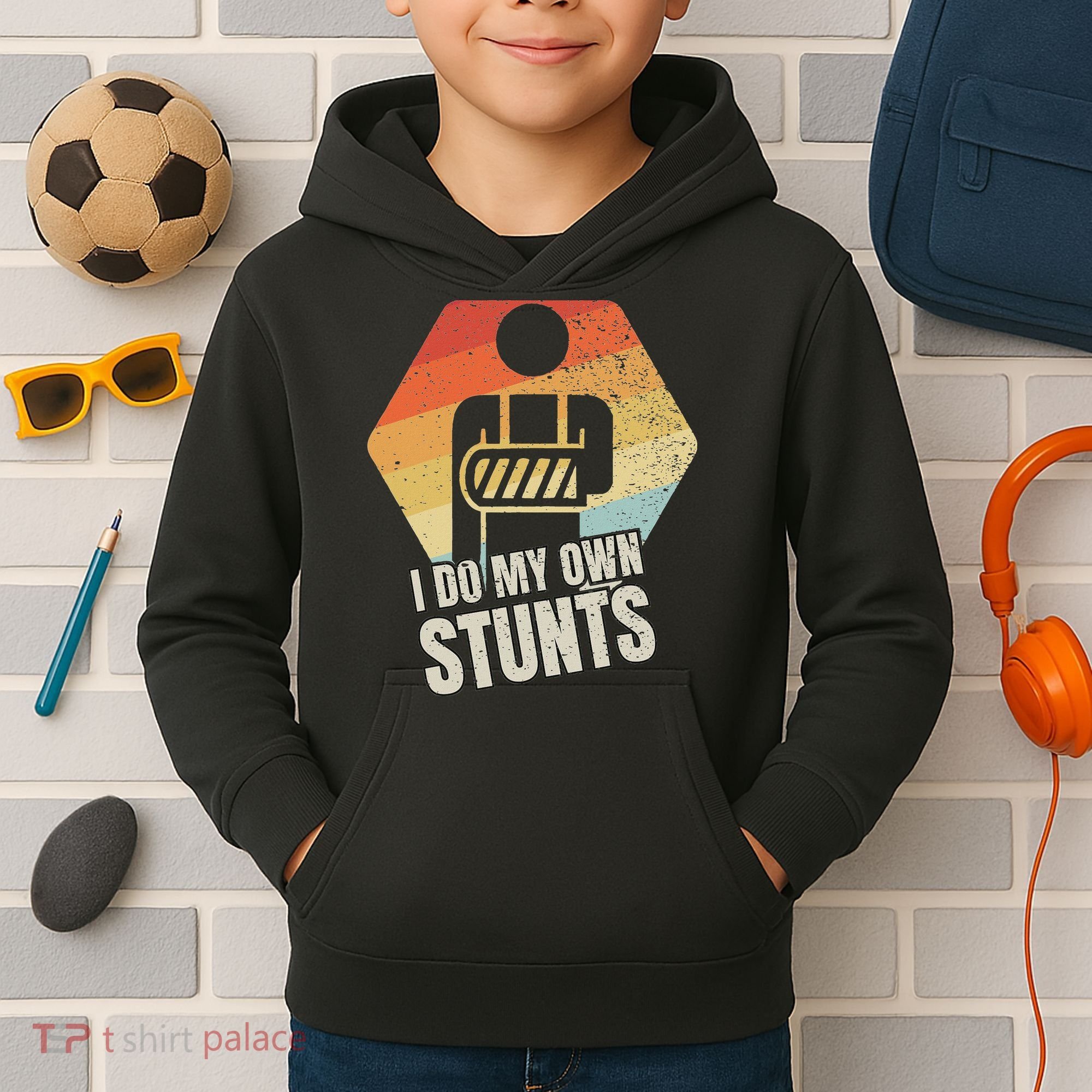 I Do My Own Stunts Broken Arm Gifts Funny Injury Kids Hoodie