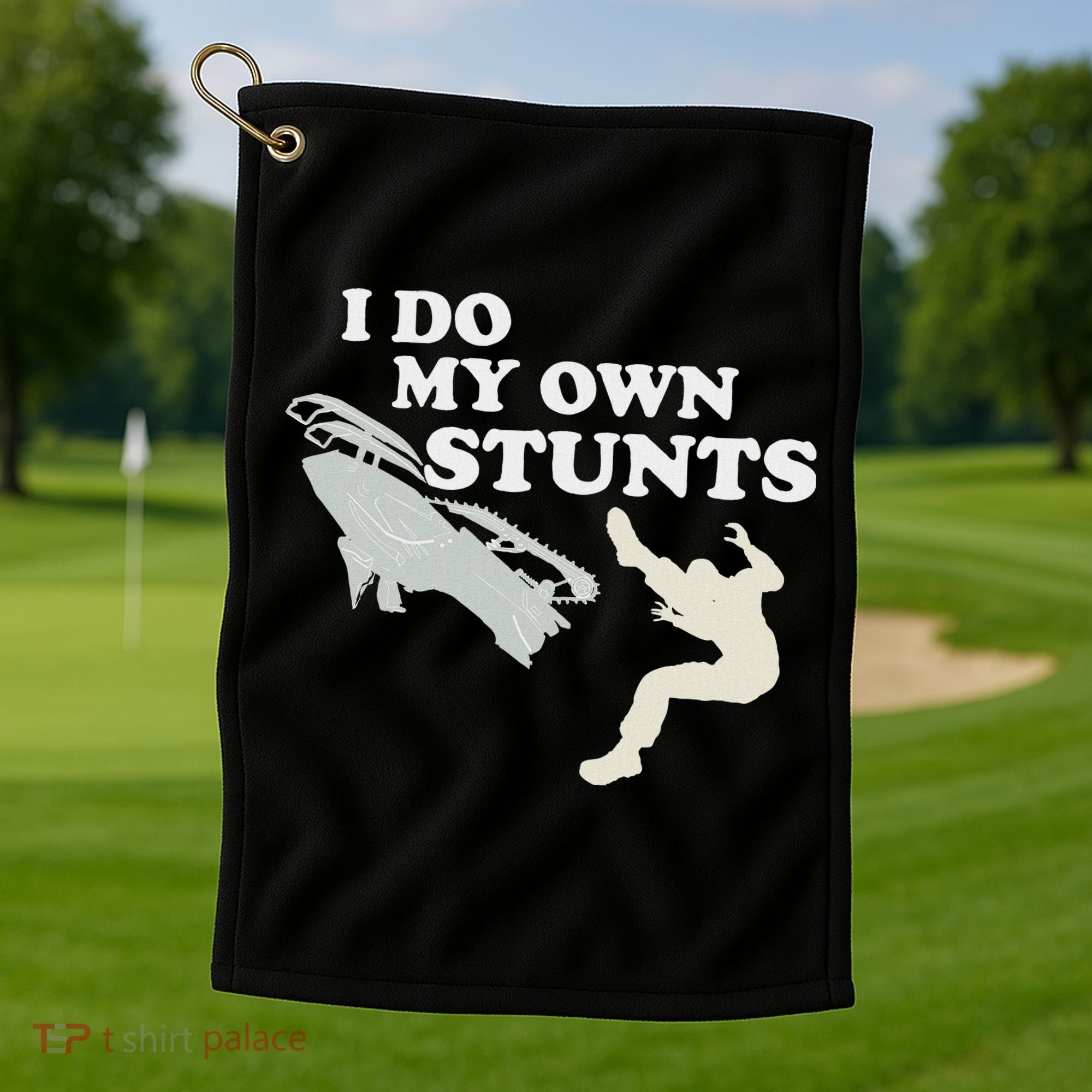 I Do My Own Stunts Snowmobile Snow Machine All Golf Towel