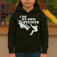 I Do My Own Stunts Snowmobile Snow Machine All Kids Hoodie thumb 3