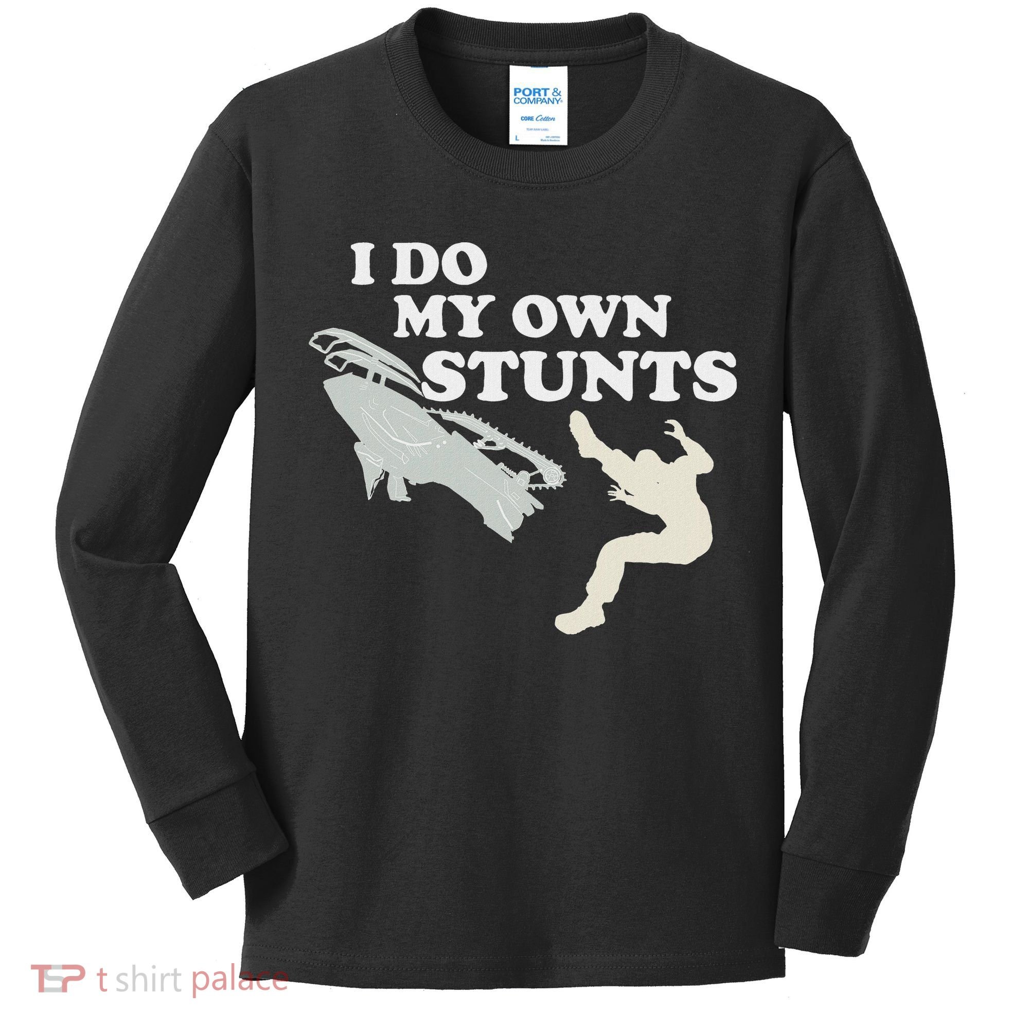 I Do My Own Stunts Snowmobile Snow Machine All Kids Long Sleeve Shirt