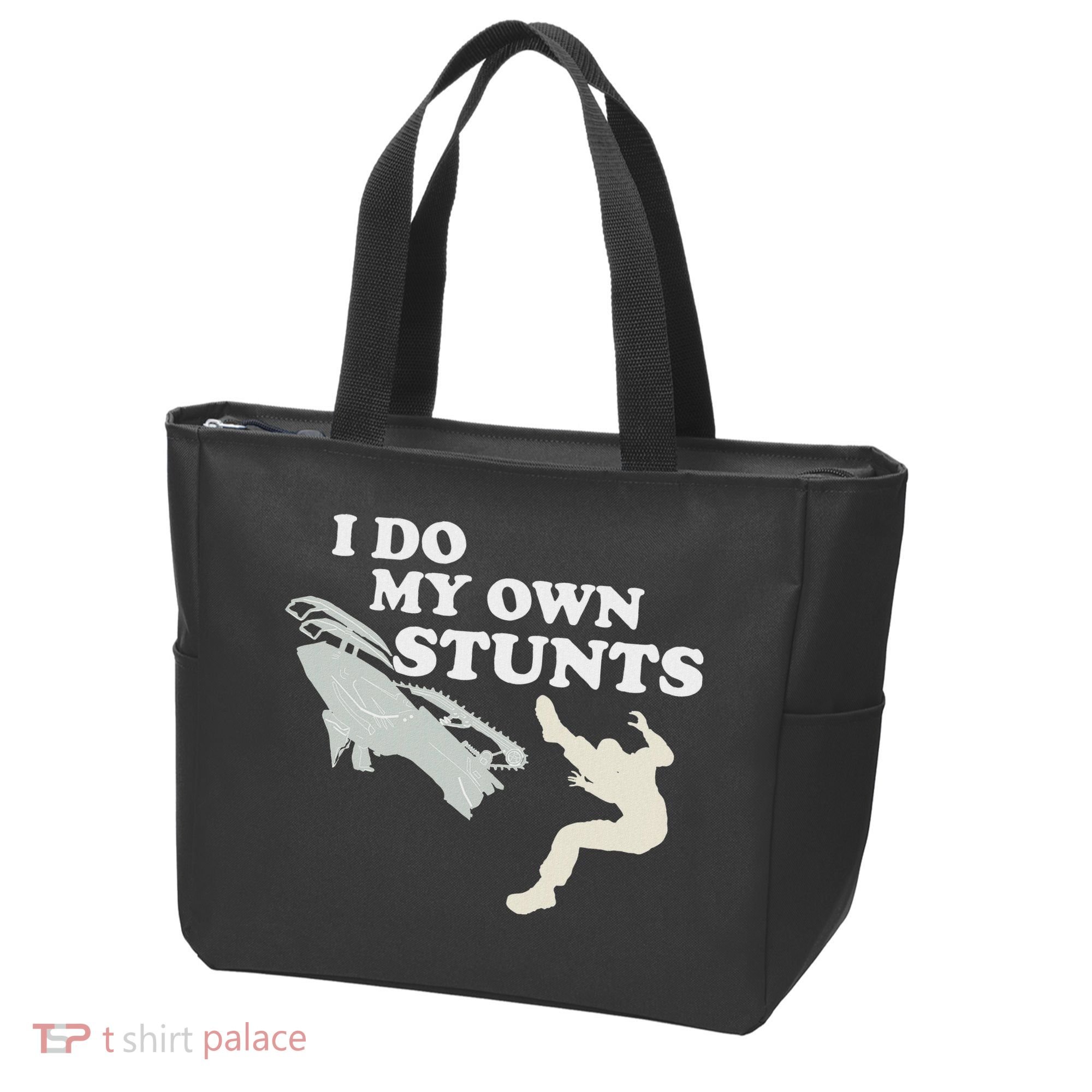 I Do My Own Stunts Snowmobile Snow Machine All Tote Bag
