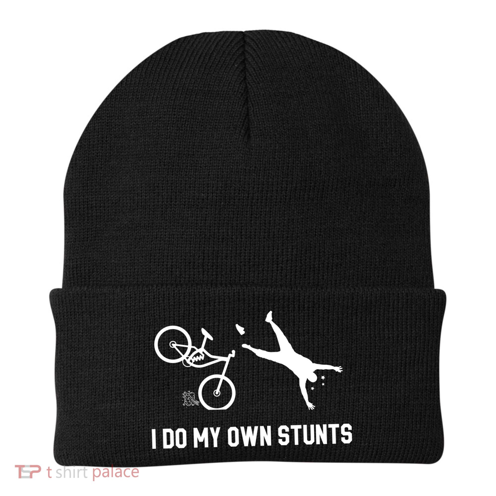 I Do My Own Stunts Mountain Bike Funny Mtb Gift Beanie
