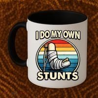 I Do My Own Stunts Broken Leg Funny Meme Coffee Mug thumb 2