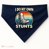 I Do My Own Stunts Broken Leg Funny Meme USA-Made Doggie Bandana thumb 0