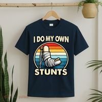 I Do My Own Stunts Broken Leg Funny Meme T-Shirt thumb 2