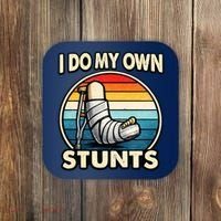 I Do My Own Stunts Broken Leg Funny Meme Coaster thumb 0