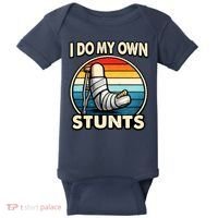 I Do My Own Stunts Broken Leg Funny Meme Baby Bodysuit thumb 0