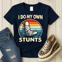 I Do My Own Stunts Broken Leg Funny Meme Women's T-Shirt thumb 3